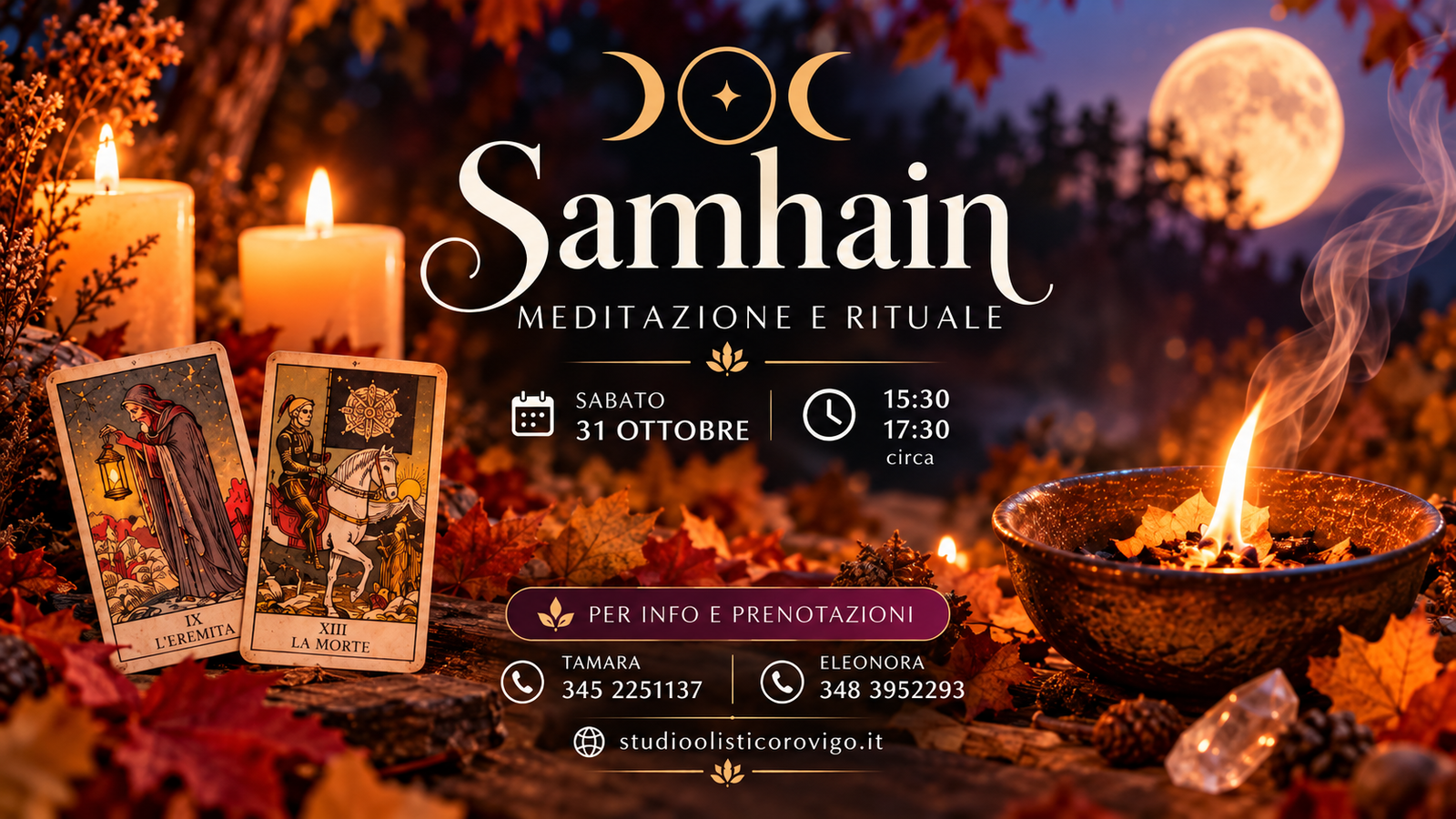 Samhain- meditazione e rituale di rilascio con i Tarocchi, lo Yoga e la Meditazione  allo Studio Olistico La Rinascita